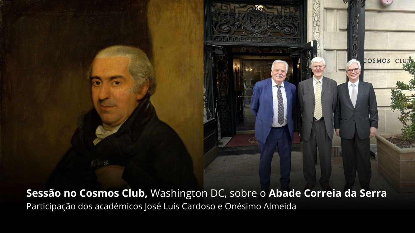 Sessão no Cosmos Club, Washington DC, sobre o Abade Correia da Serra Participação dos académicos José Luís Cardoso e Onésimo Almeida
